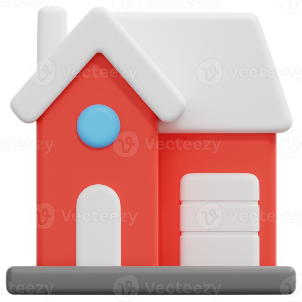 villa 3d render icon illustration png