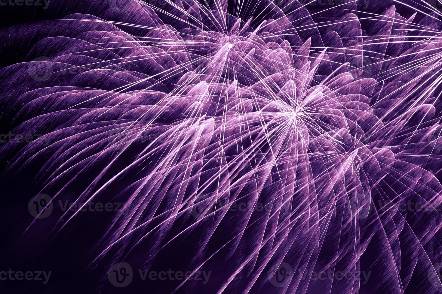 close up of violet fireworks in night sky photo