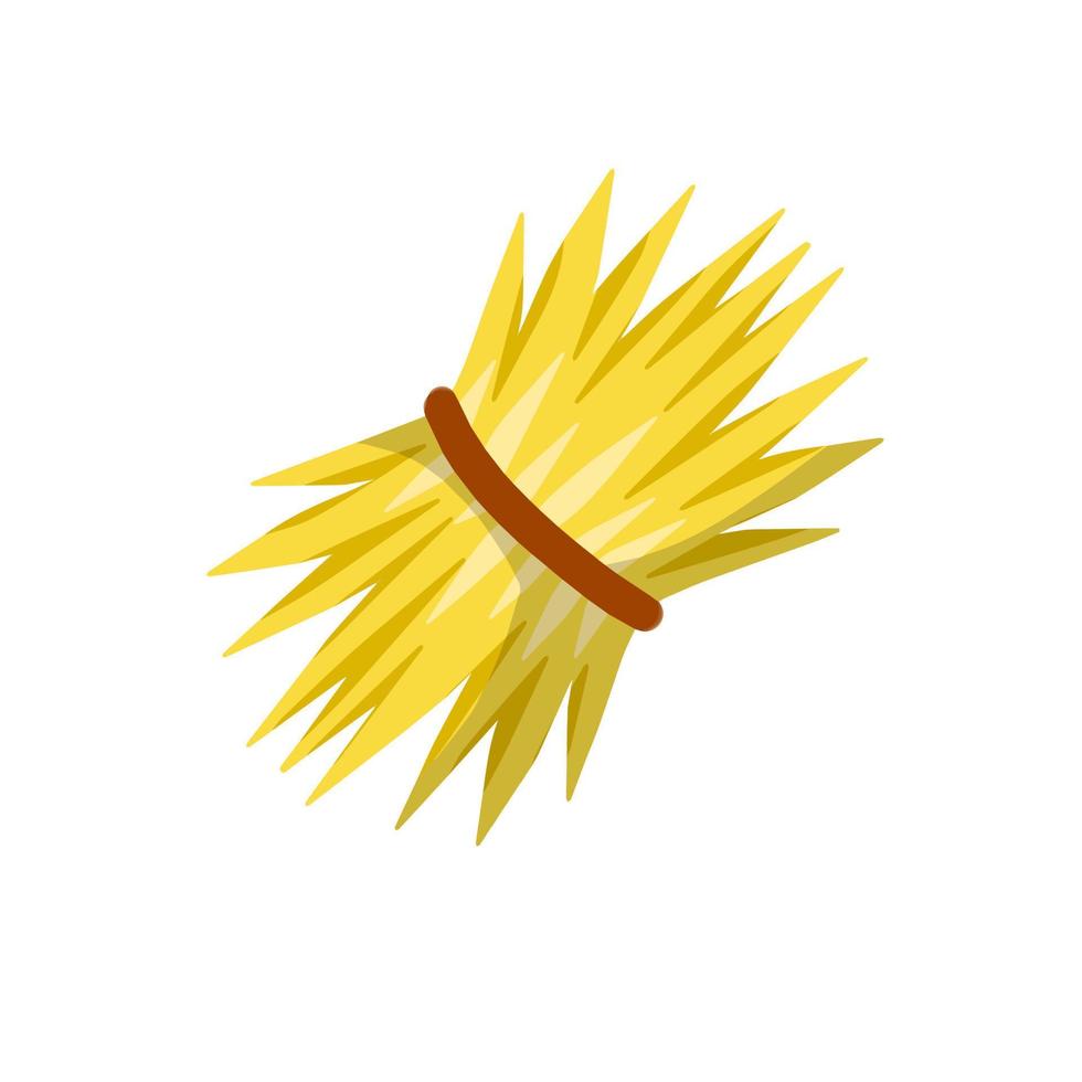 Sheaf of wheat ears. Rural crop. Cartoon flat illustration. Bunch of harvest. Rustic bread making. Autumn and the element of fertility vector