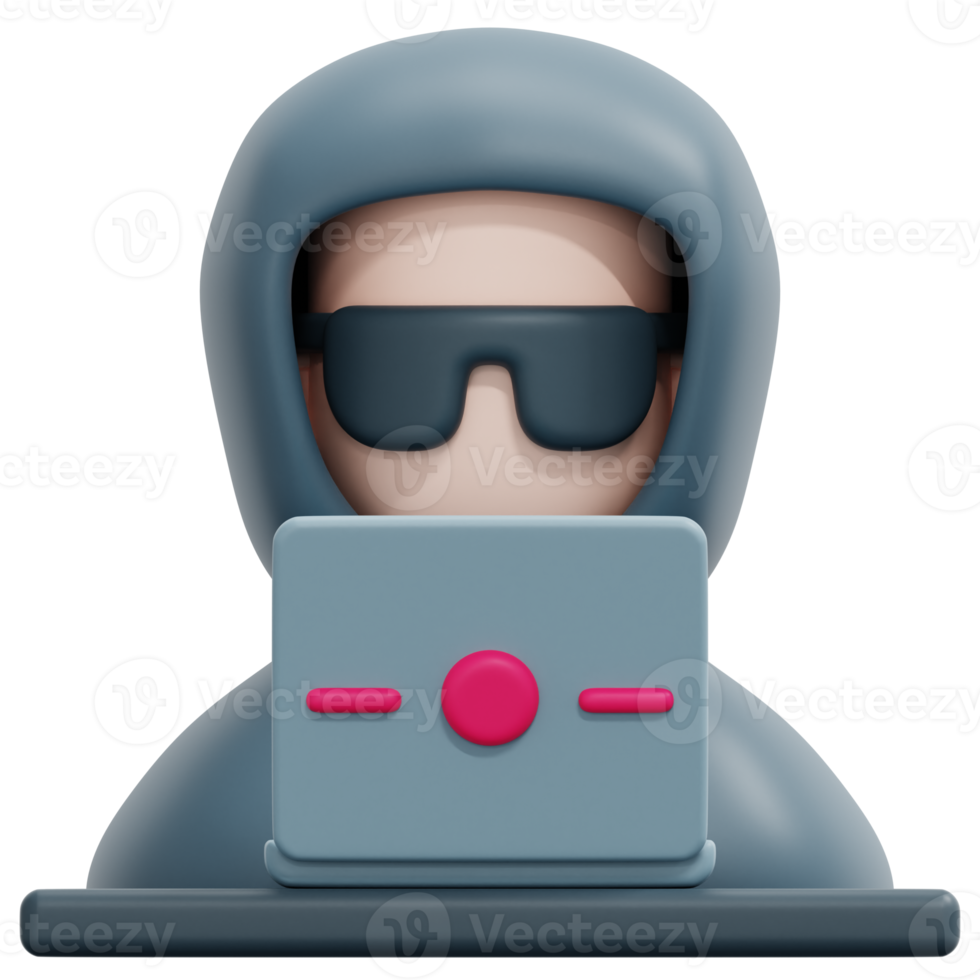 hacker 3d geven icoon illustratie png