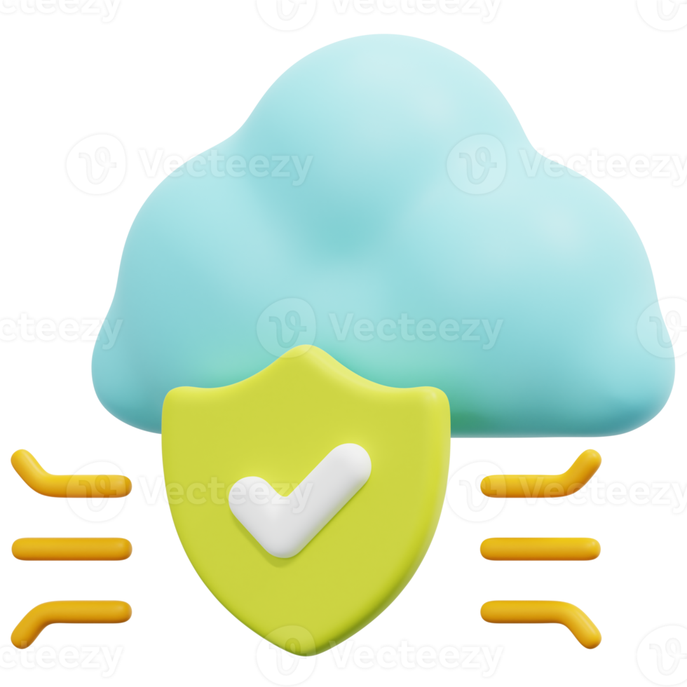 cloud 3d render icon illustration png