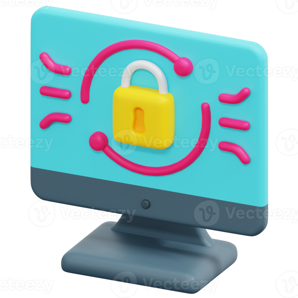ransomware 3d render icon illustration png