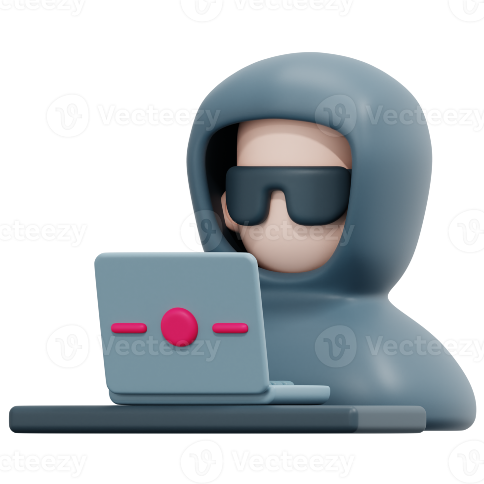 hacker 3d render icon illustration png