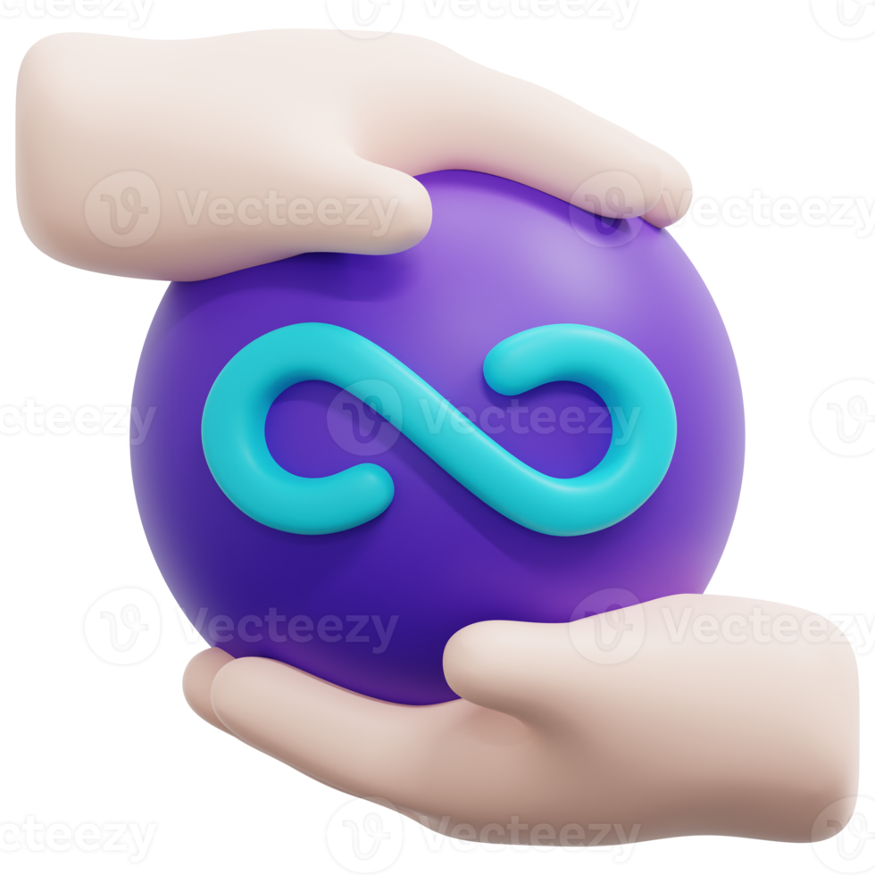 Infinity 3d render icon illustration png