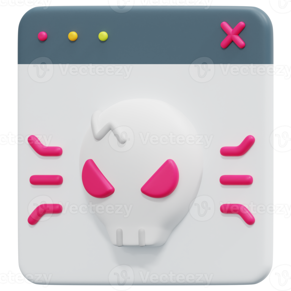 malware 3d render icon illustration png