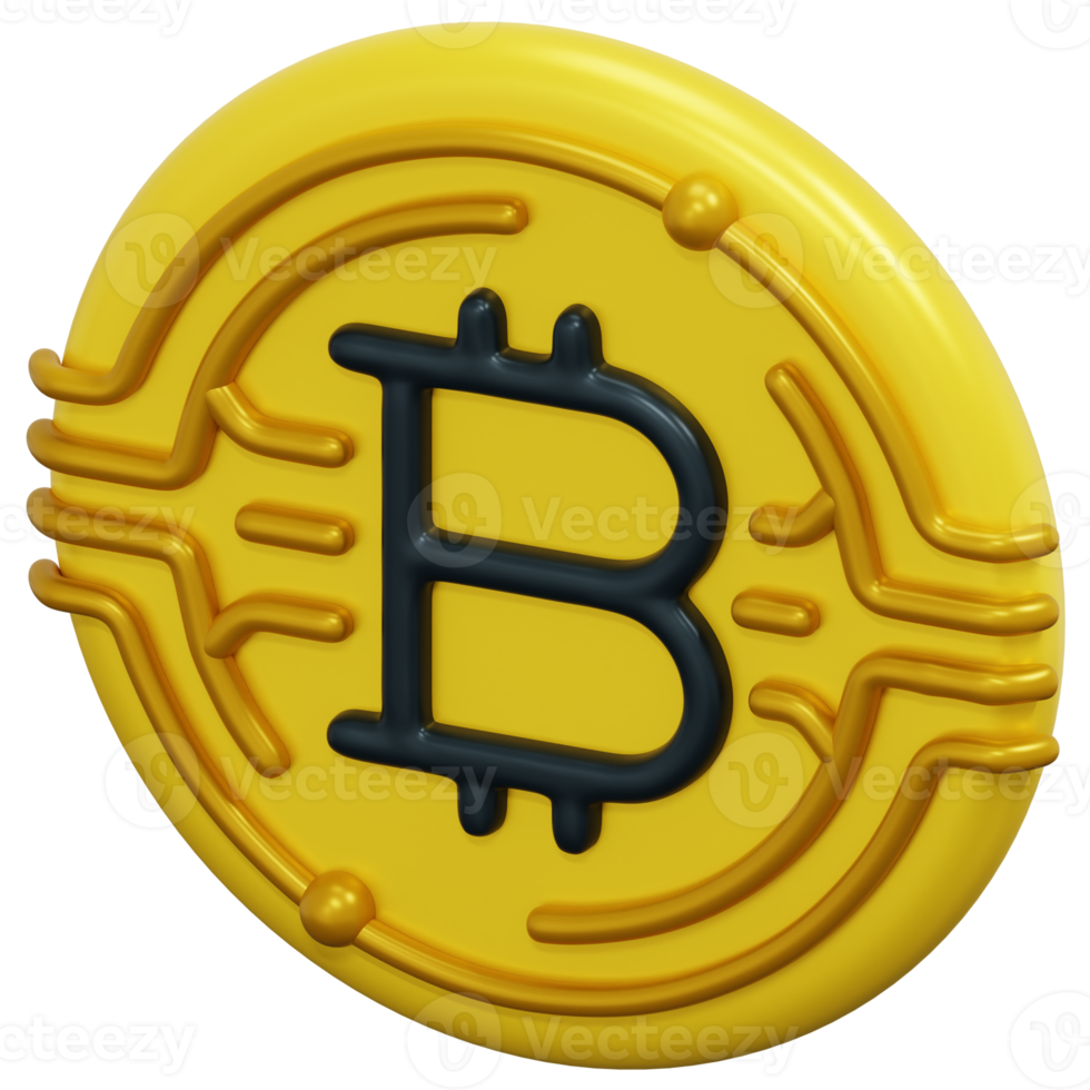 bitcoin 3d render icon illustration png