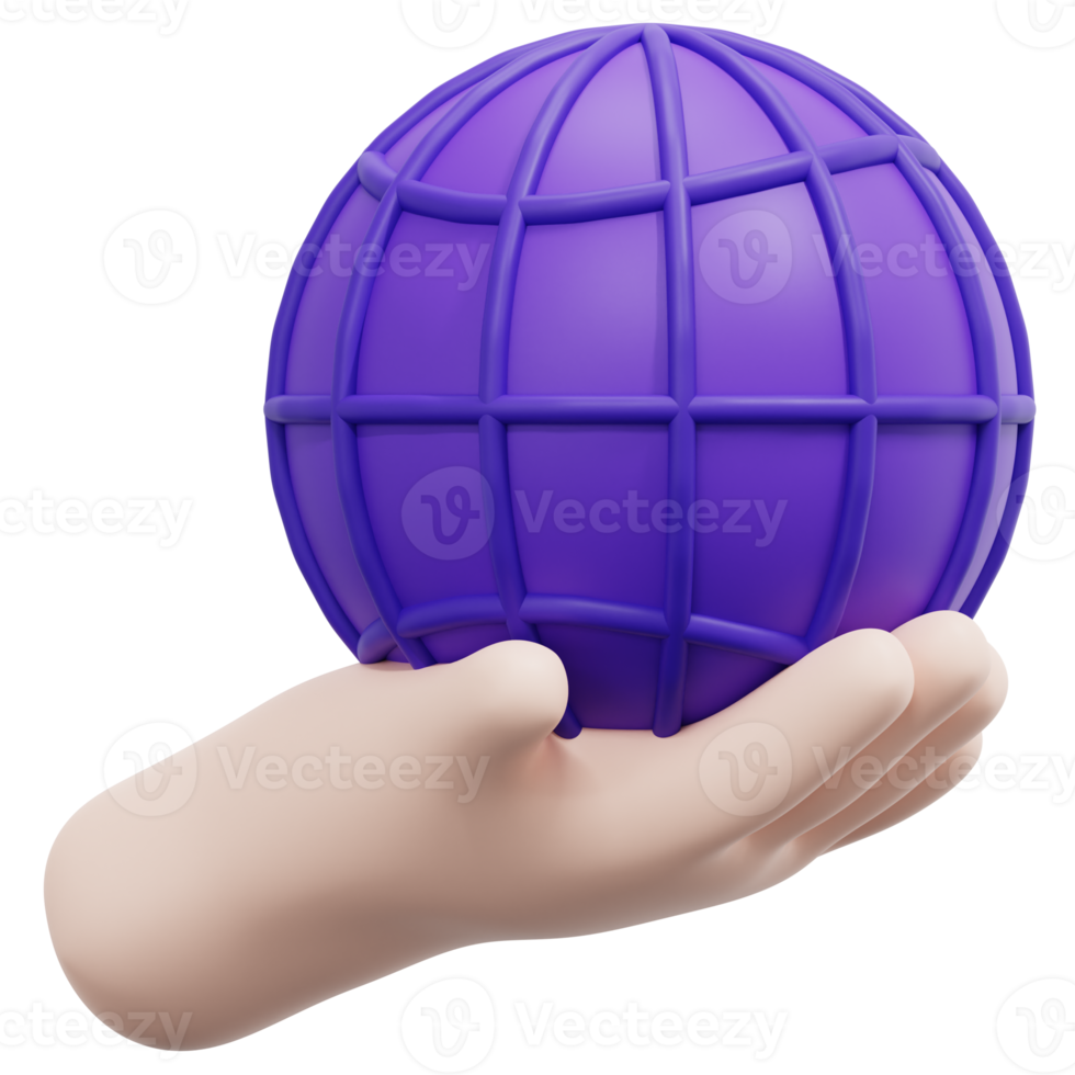 world 3d render icon illustration png