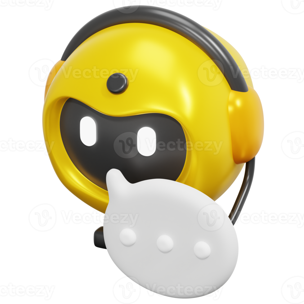 chatbot 3d render icon illustration png