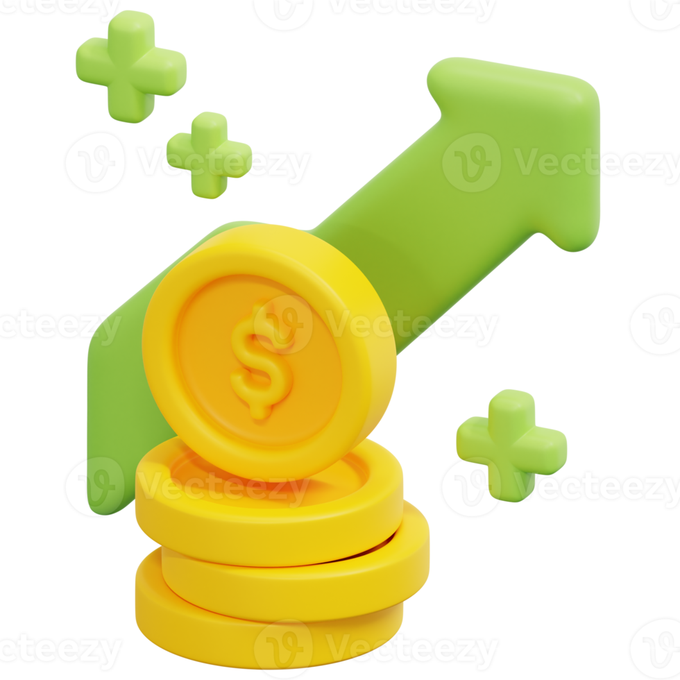 income 3d render icon illustration png