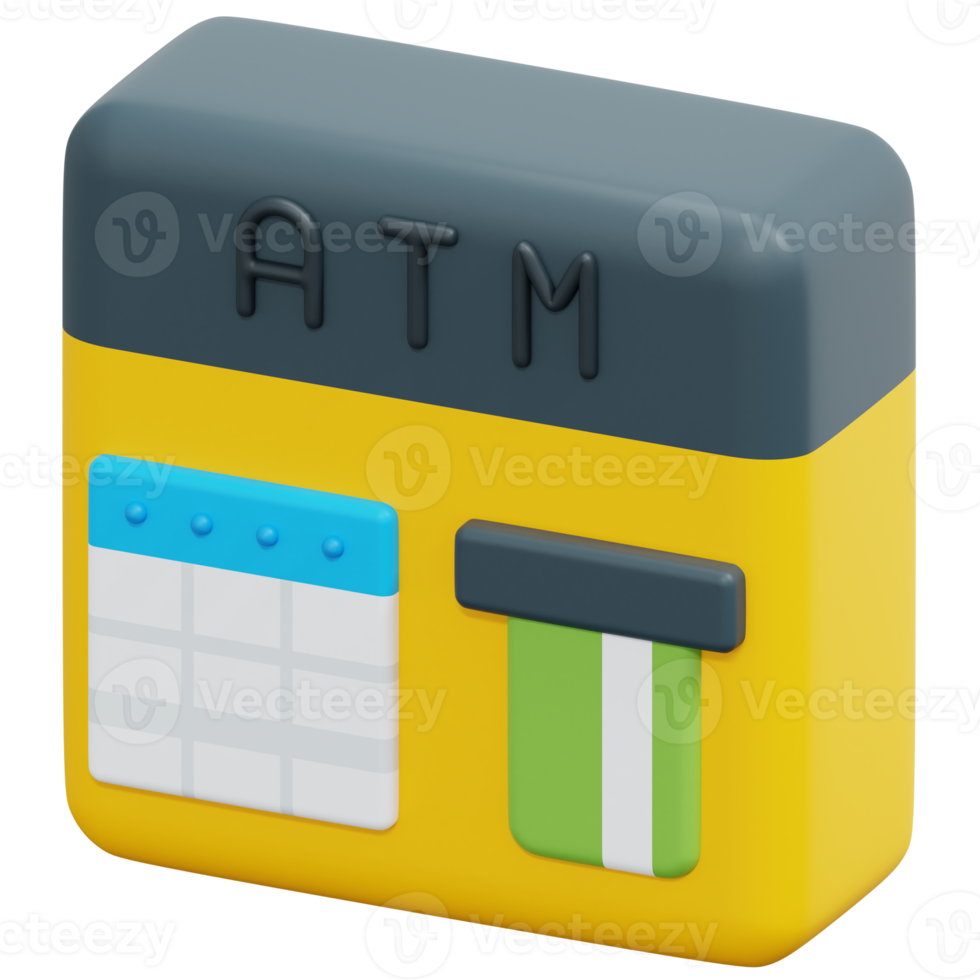atm 3d render icon illustration png