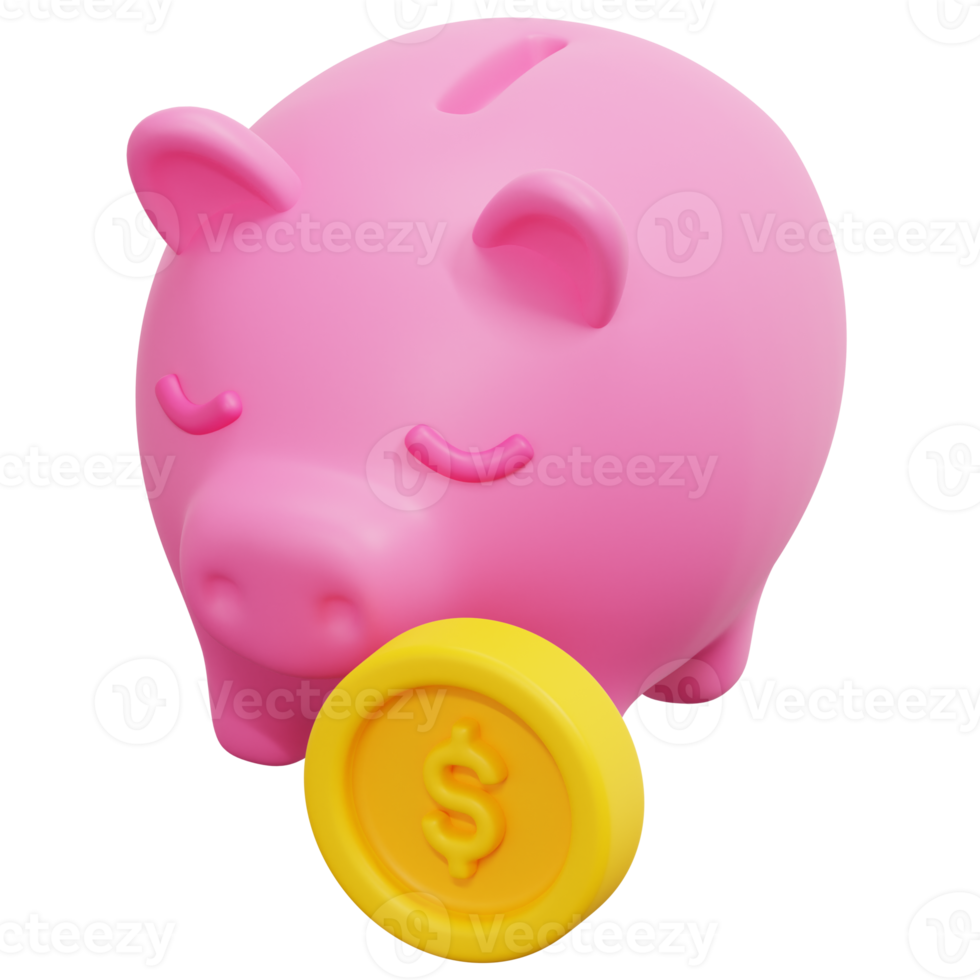 Schweinchen Bank 3d machen Symbol Illustration png