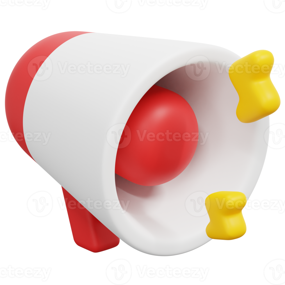 megaphone 3d render icon illustration png