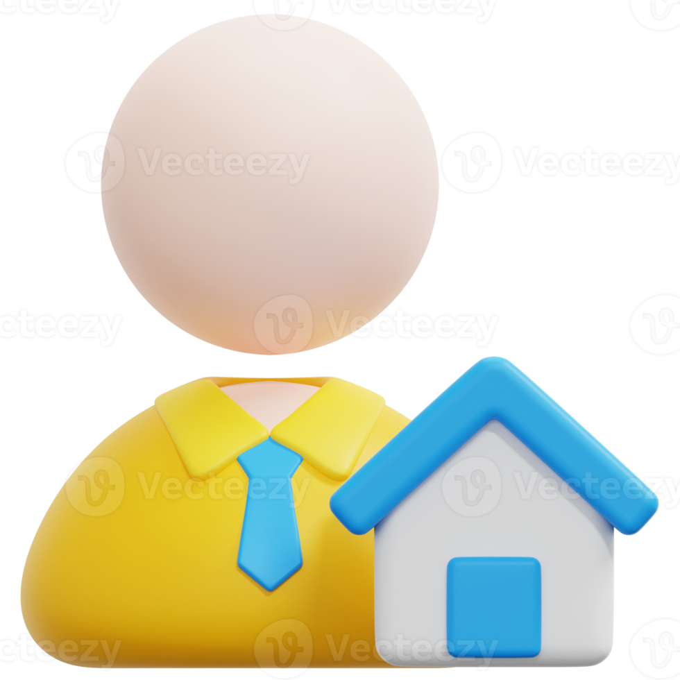 sales agent 3d render icon illustration png