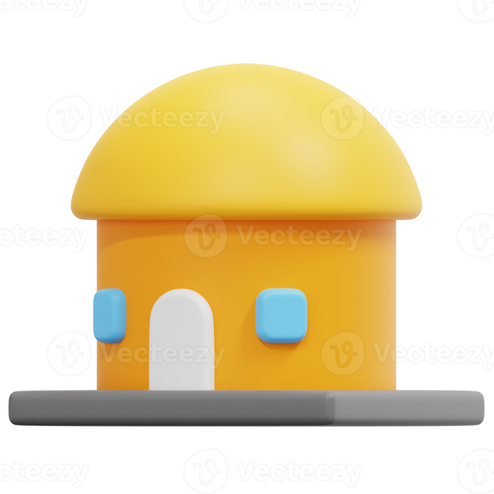 cottage 3d render icon illustration png