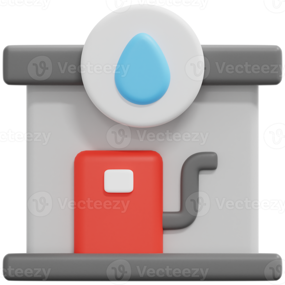 gas station 3d render icon illustration png