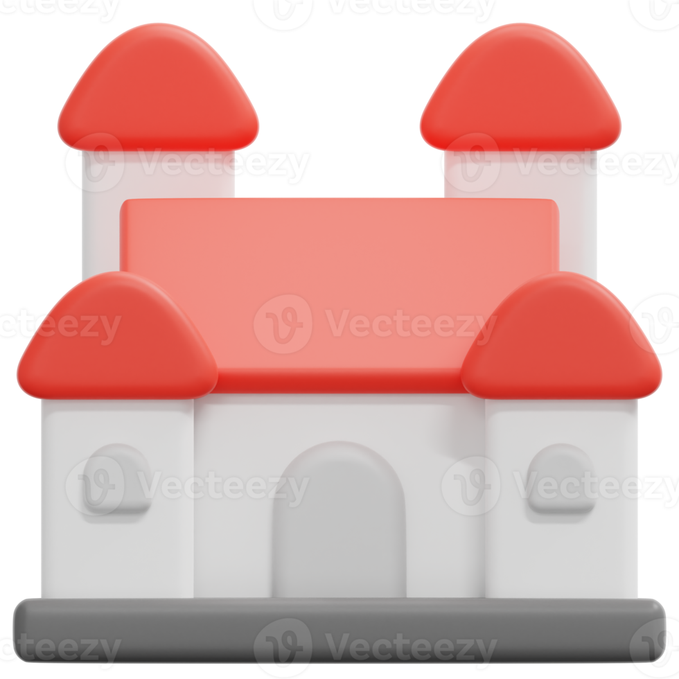 chateau 3d render icon illustration png