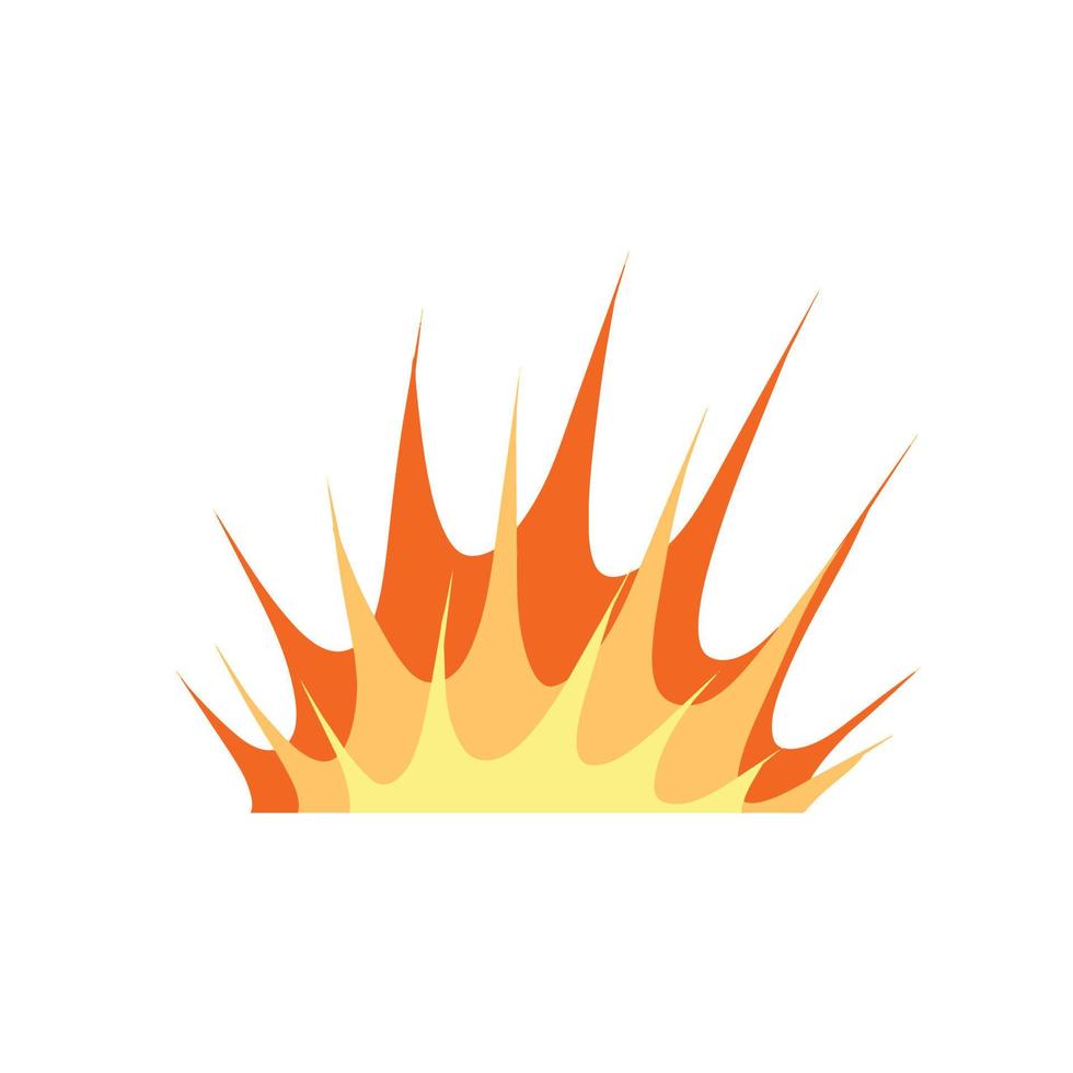 Comic boom explosion. Big cartoon fireball. Fire bang and exploding symbol isolated on white vector