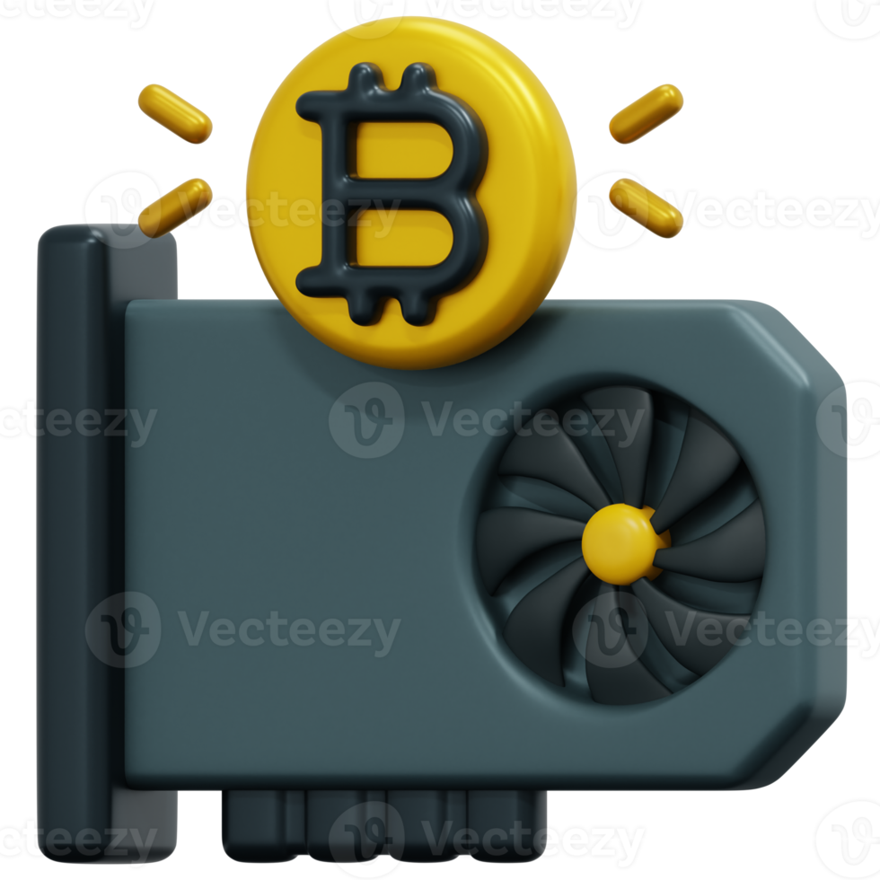 graphic card 3d render icon illustration png
