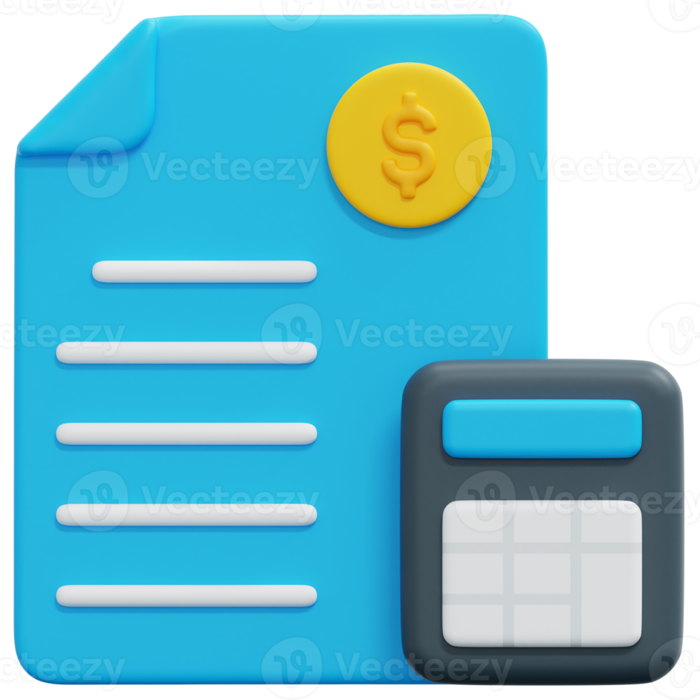 accounting 3d render icon illustration png