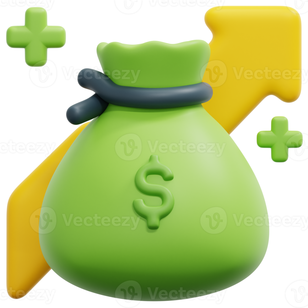 profit 3d render icon illustration png