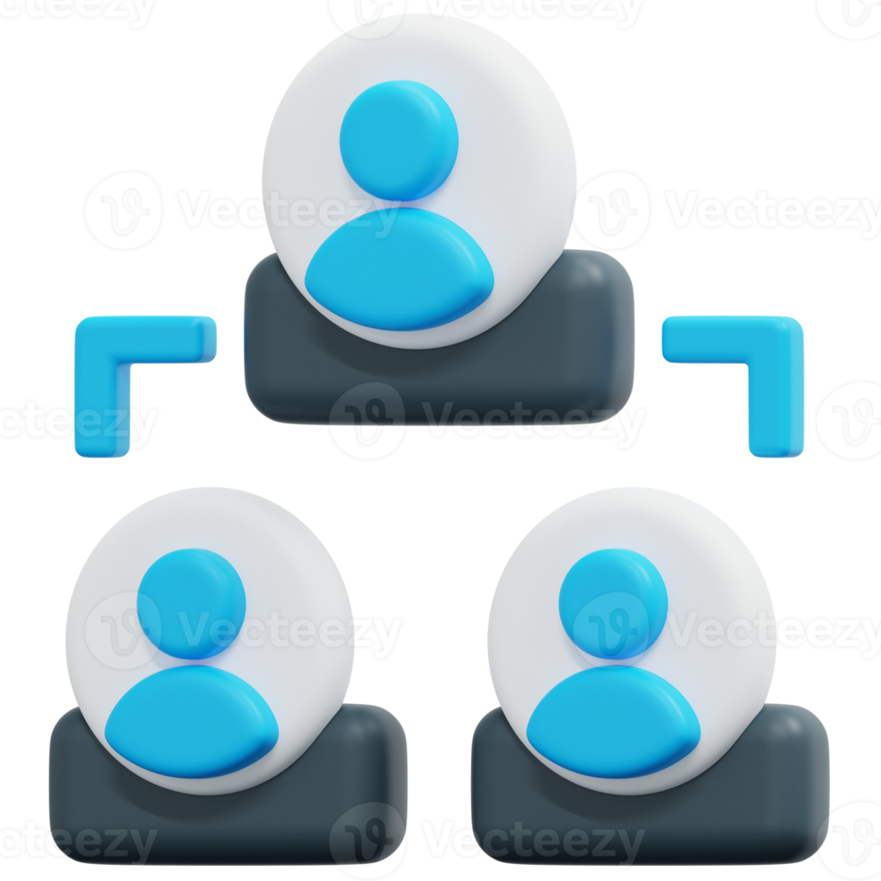 organization chart 3d render icon illustration png