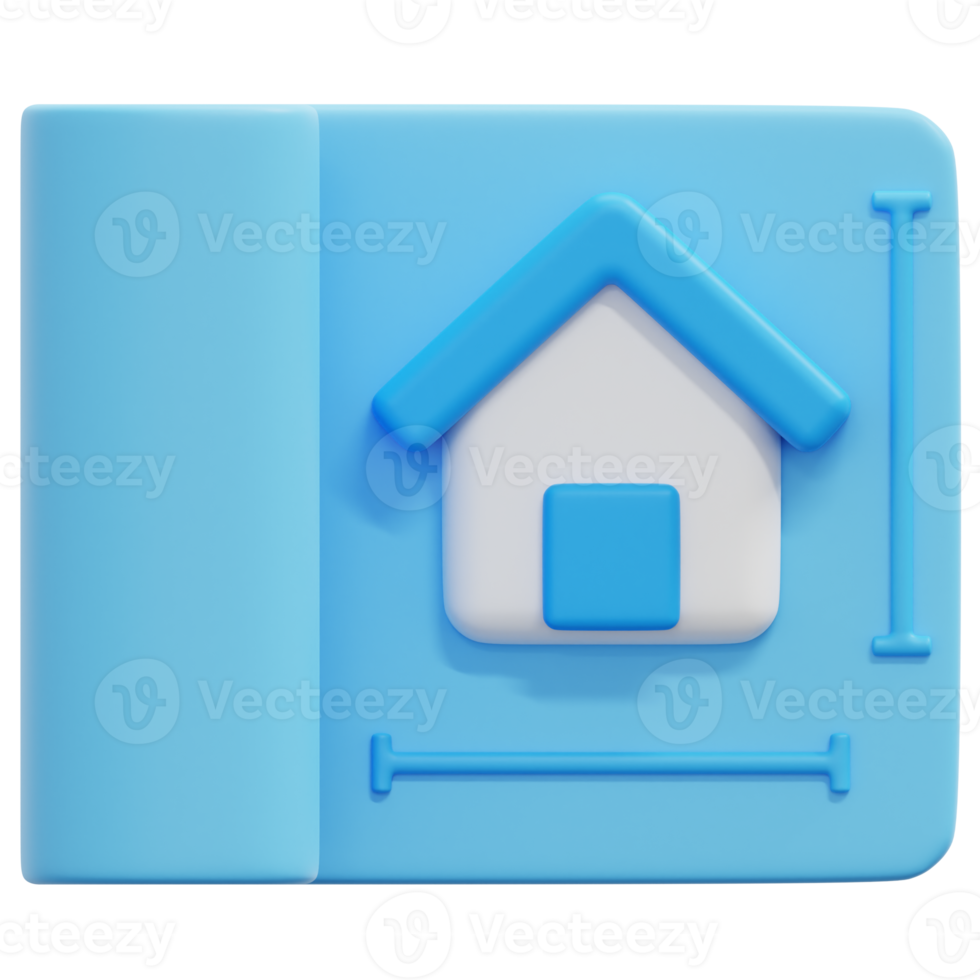 blueprint 3d render icon illustration png