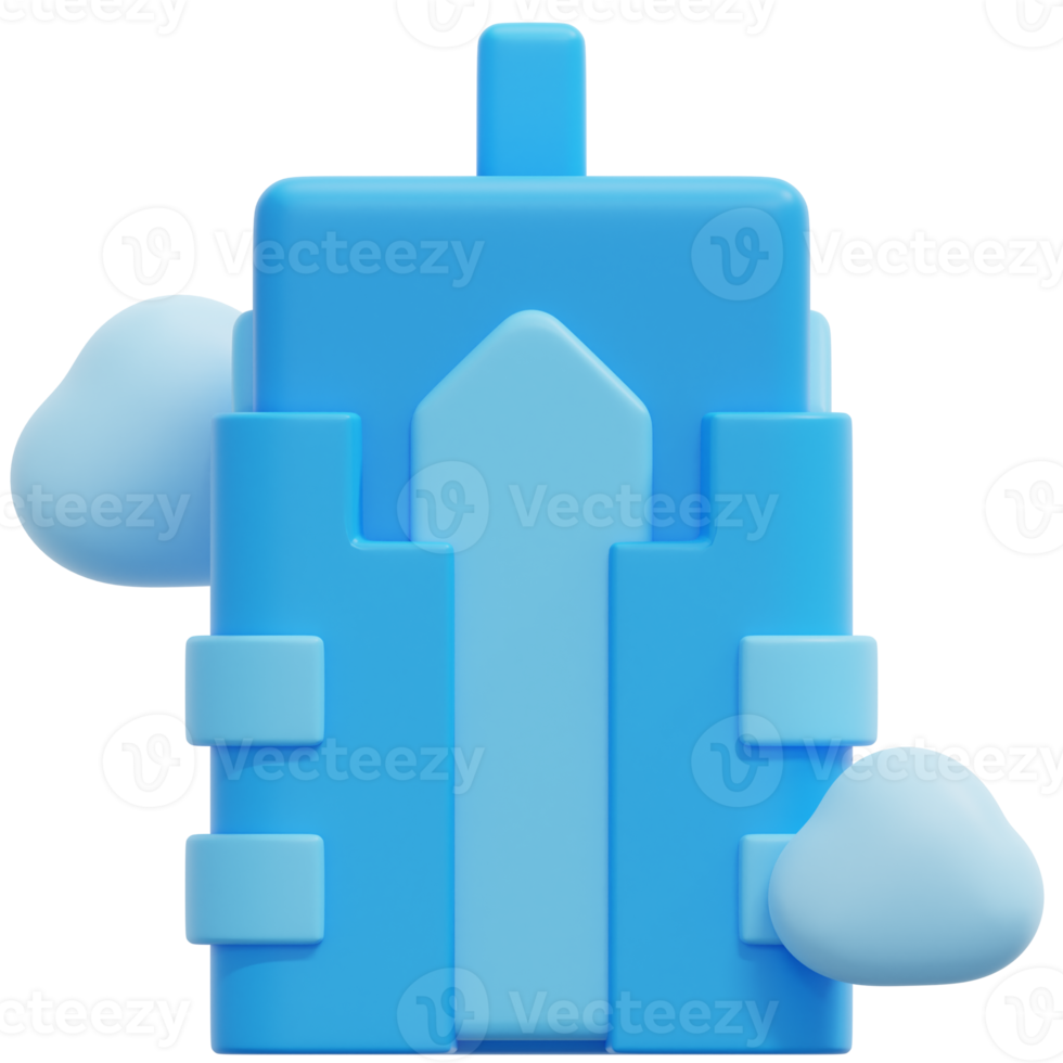 skyscraper 3d render icon illustration png