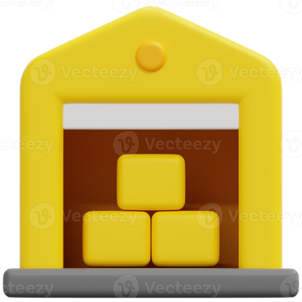 warehouse 3d render icon illustration png