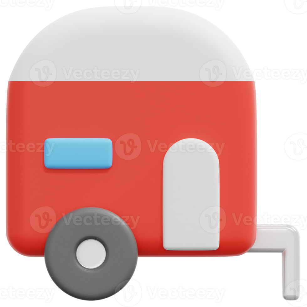 trailer 3d render icon illustration png