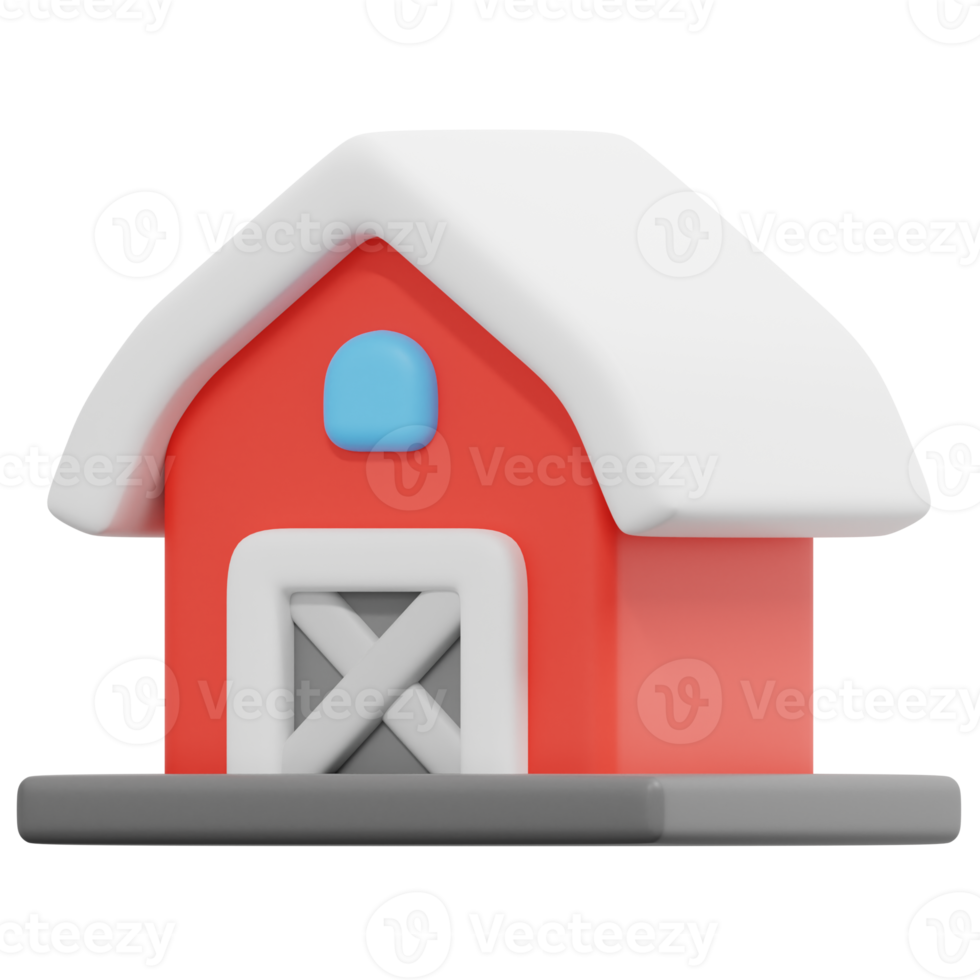 barn 3d render icon illustration png