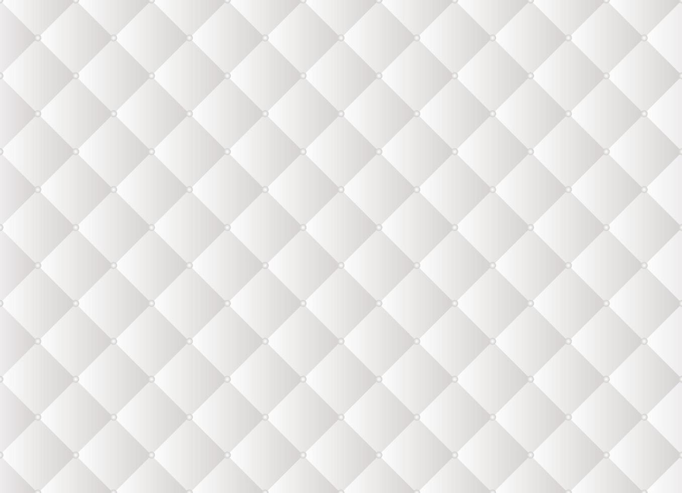 White padded quilt square with beads seamless pattern. Upholstery leather texture vector background.