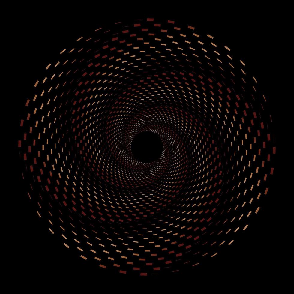 Brown dashed brick spiral vortex circle vector