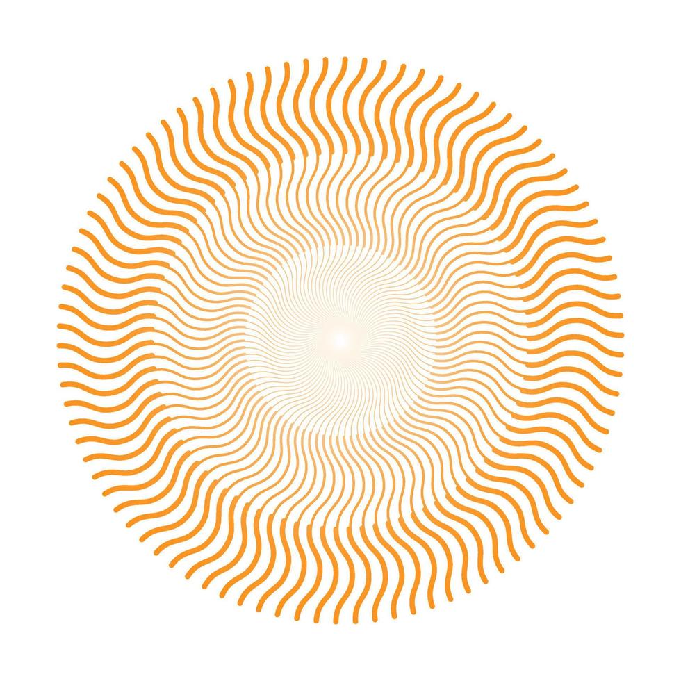 Orange wavy lines spiral circle vector illustration