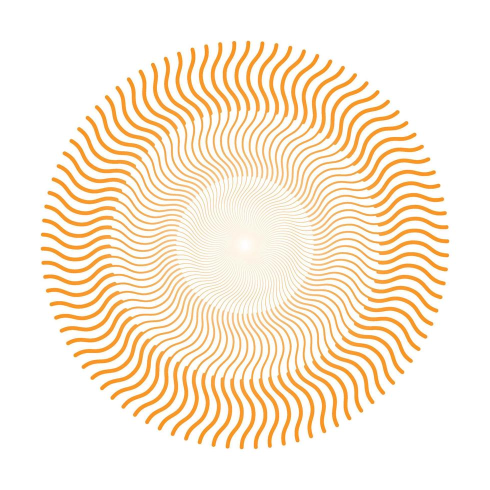 Orange wavy lines spiral circle vector illustration