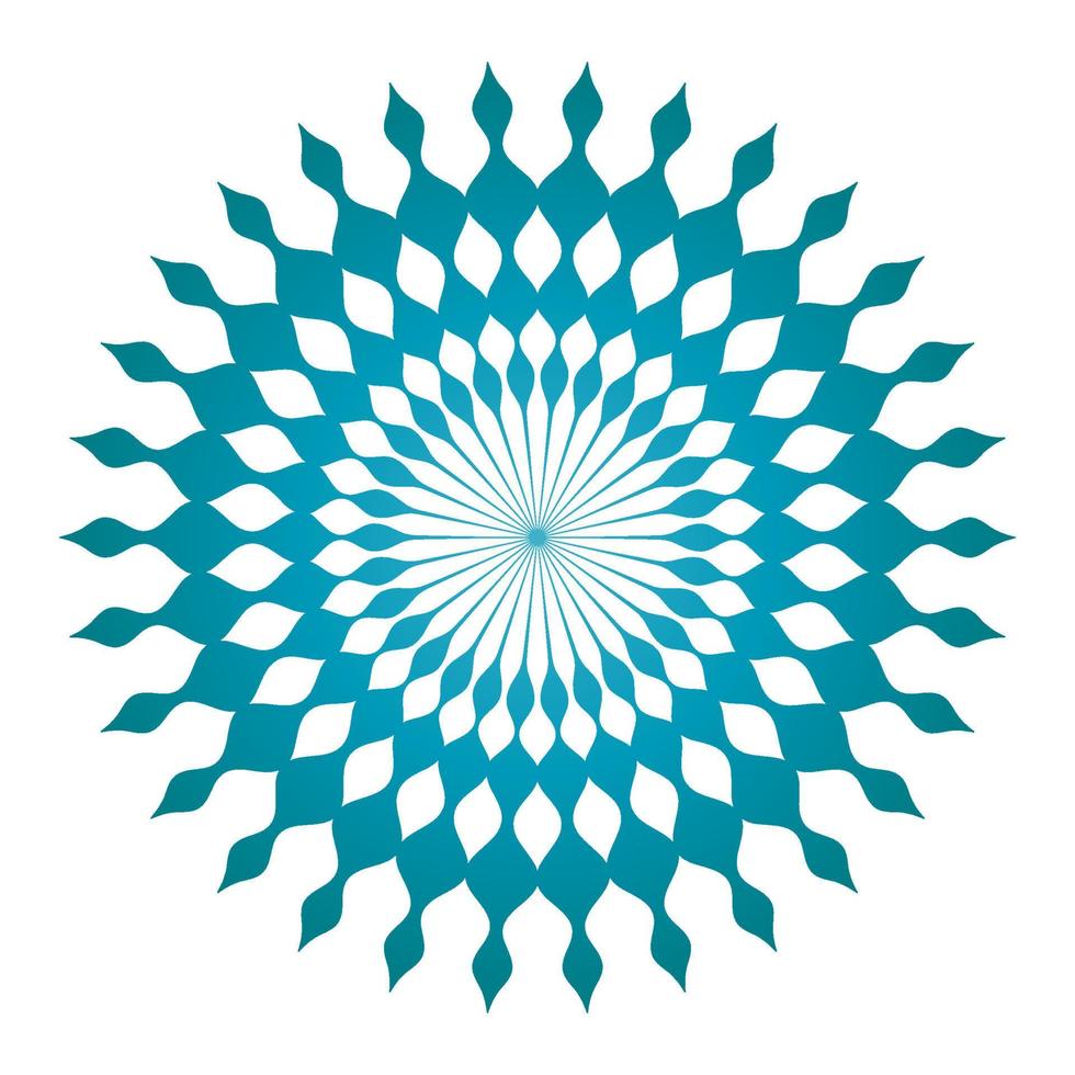 Blue indian mandala spiral symbol vector art