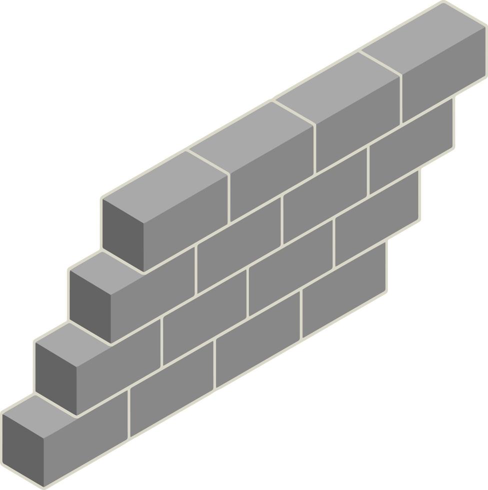 Brick stairs to the top. Construction of buildings. Material for repair. Isometric view vector