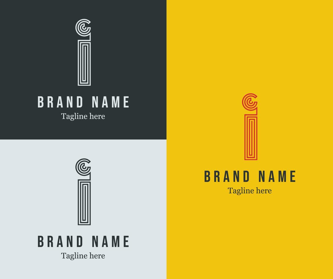 Monoline concept. Letter 'I' logotype. Modern logo for company, brand, business identity. Vector eps 10