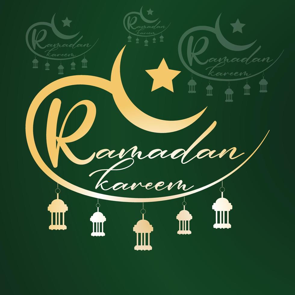 Ramadán kareem único logo y fondo diseño vector