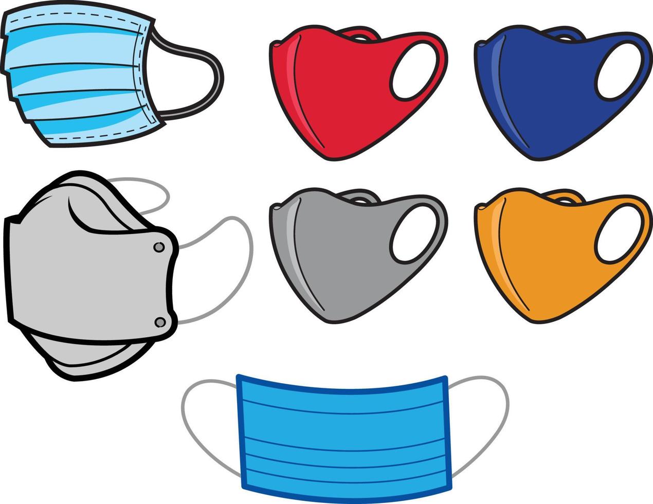 Illustration of Face Mask Collection vector