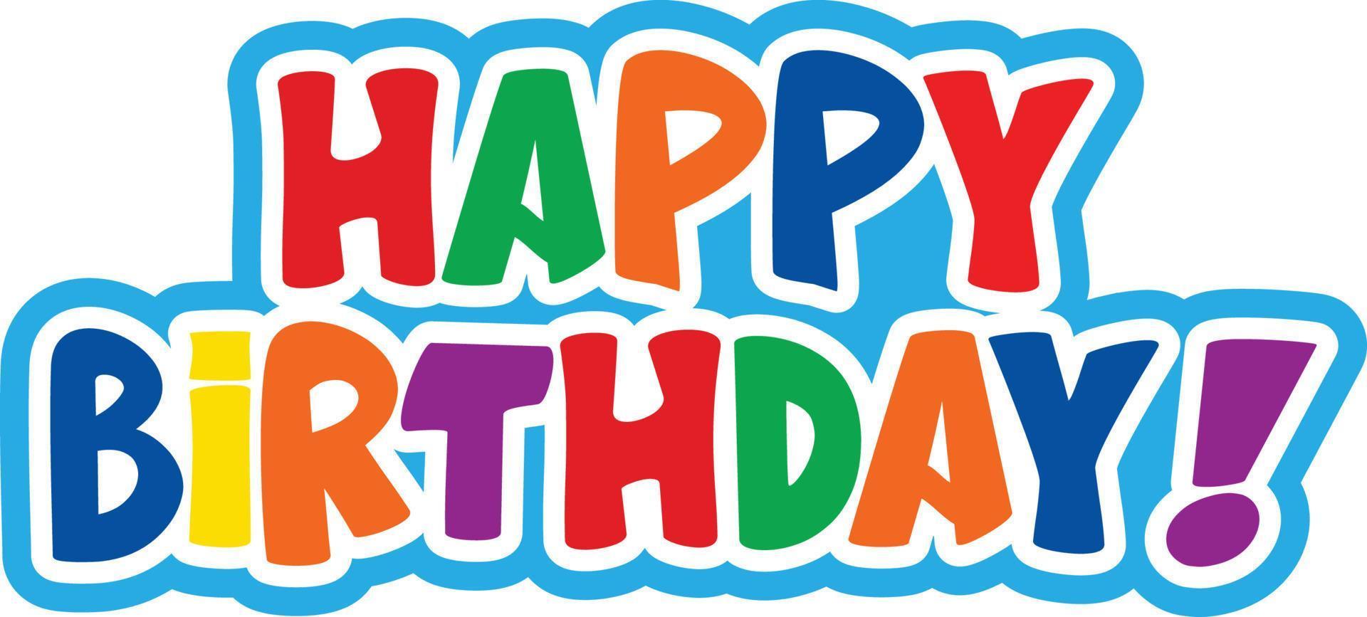 Happy Birthday Colorful Greeting and Text vector
