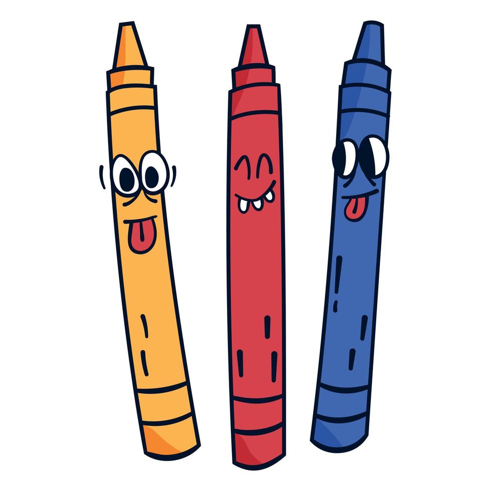 Crayons Funny Cartoon. Vector art illustration 21617853 Vector Art at