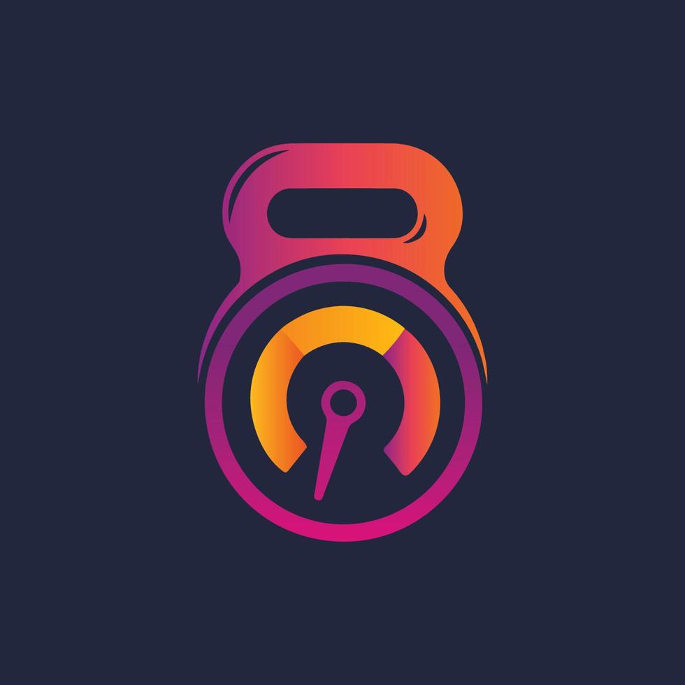 speed with fitness dumbbell icon logo design vector