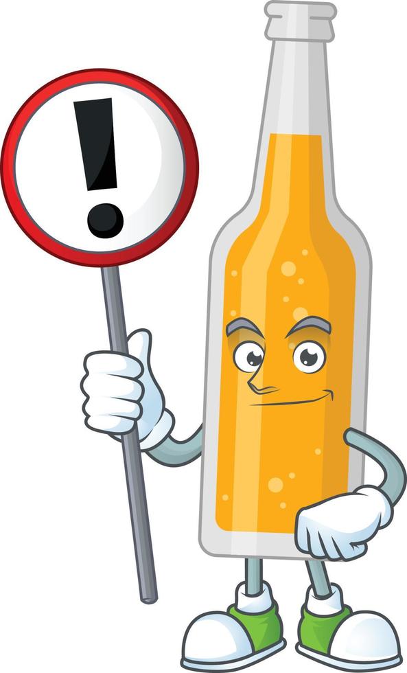 Cartoon character of bottle of beer vector