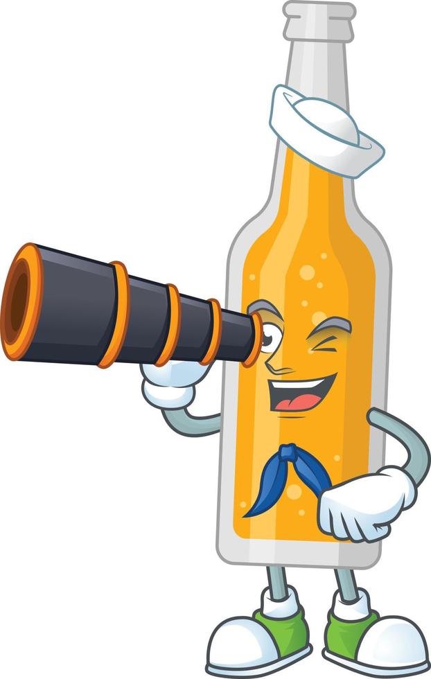 Cartoon character of bottle of beer vector