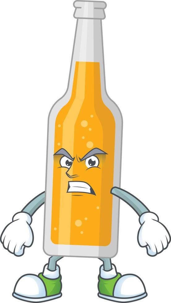 Cartoon character of bottle of beer vector