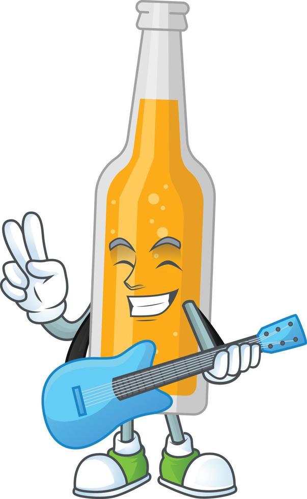 Cartoon character of bottle of beer vector