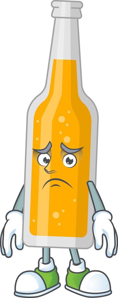 dibujos animados personaje de botella de cerveza vector