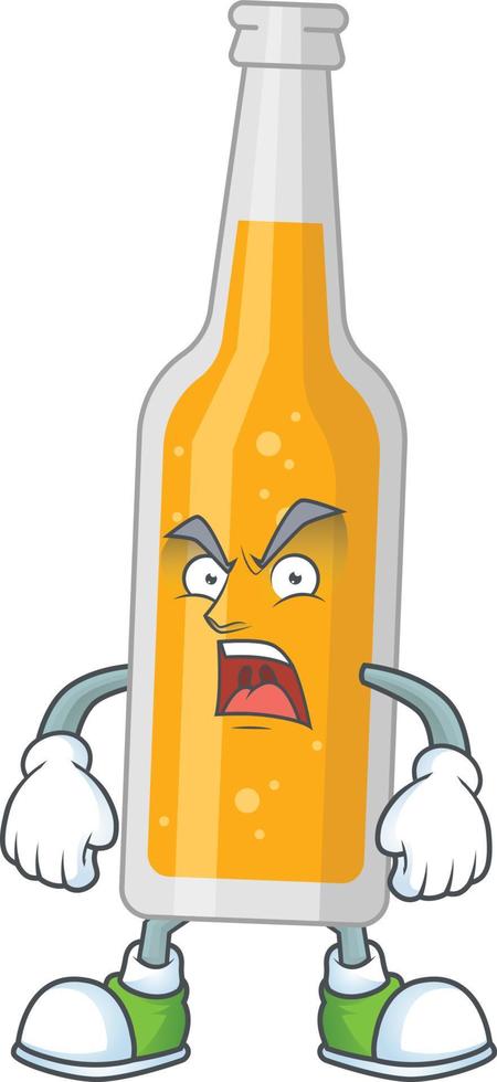 Cartoon character of bottle of beer vector