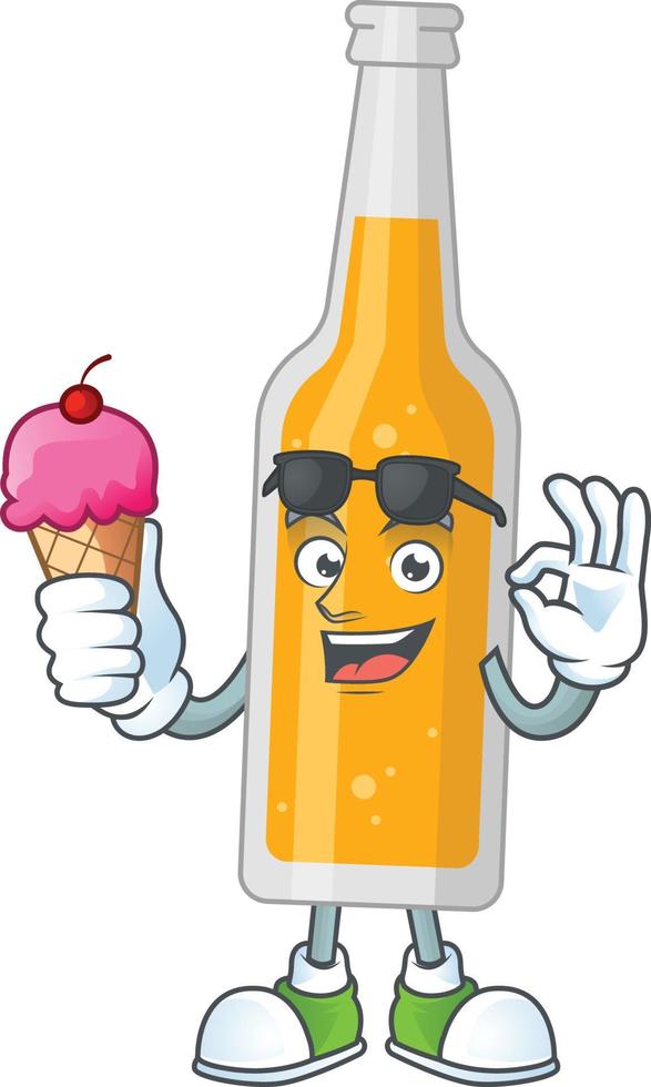 Cartoon character of bottle of beer vector
