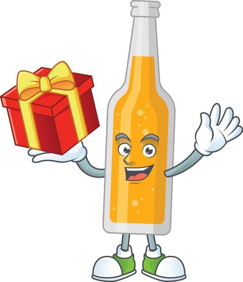 dibujos animados personaje de botella de cerveza vector